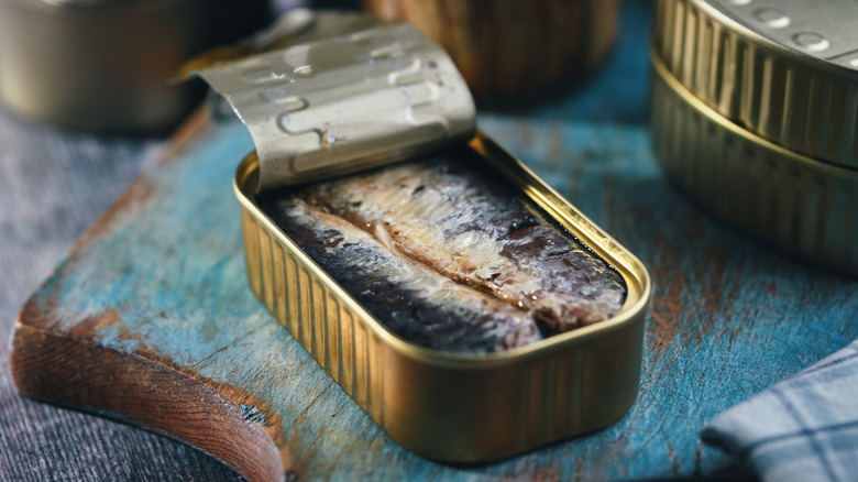 Open can of sardines