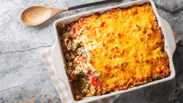 Cheesy and beefy casserole