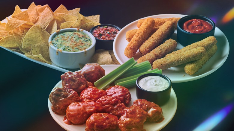 Applebee's appetizers under a disco light