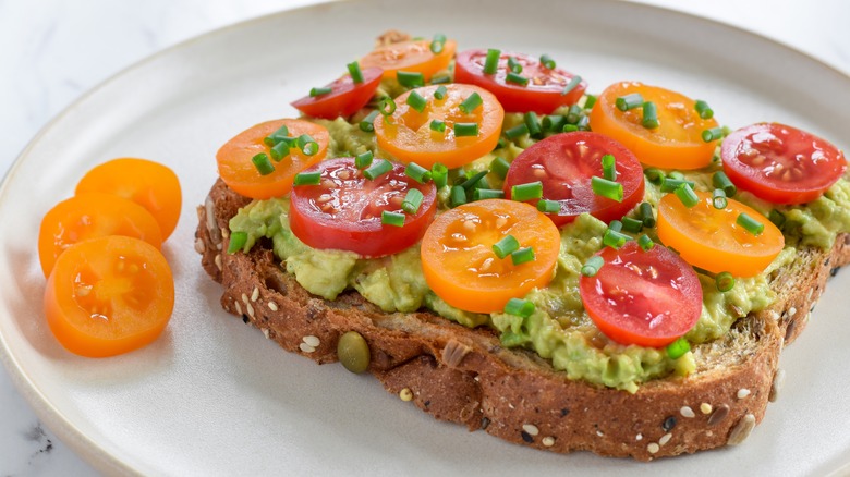Avocado toast on mulitgrain bread