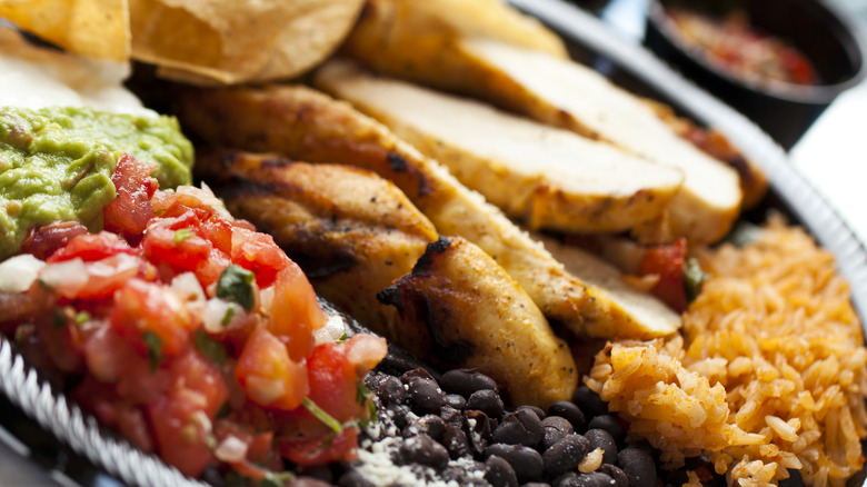 colorful Mexican burrito bowl 