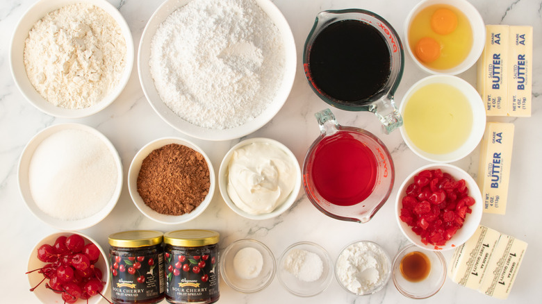 ingredients for cherry cola cake