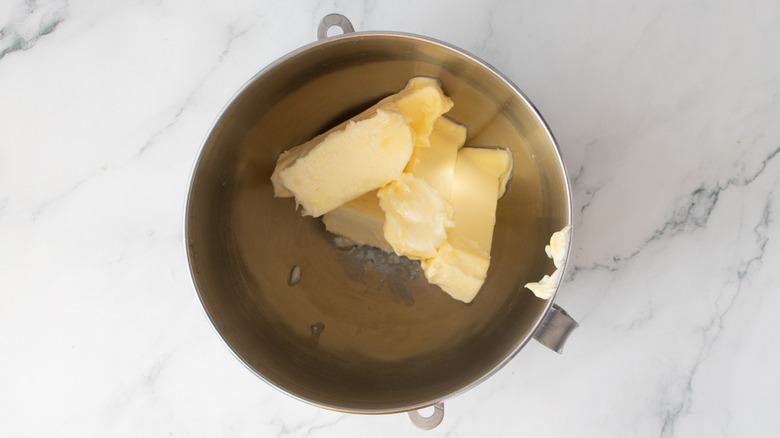 butter in a metal bowl