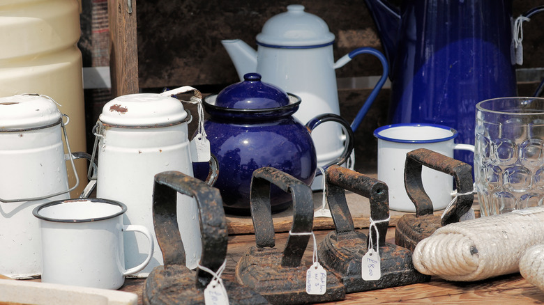 Vintage and antique kitchenware at a shop