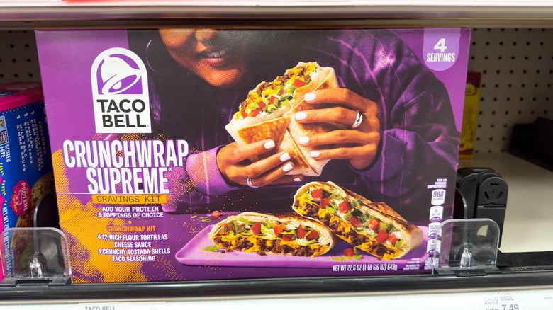 A Taco Bell Crunchwrap Supreme kit at the store