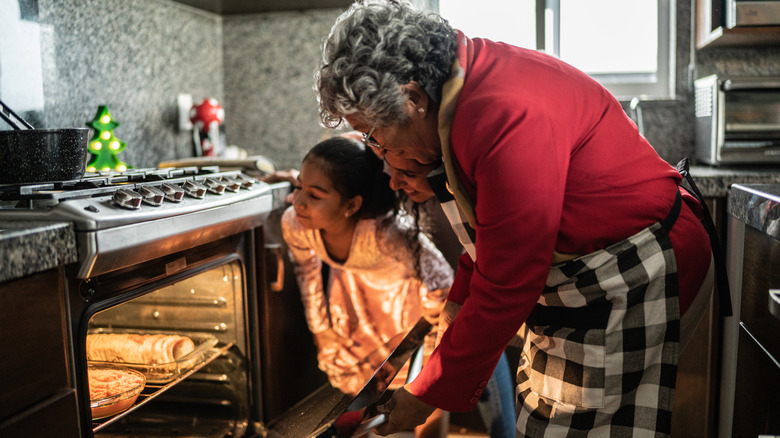 grandma cooking in kitchen
