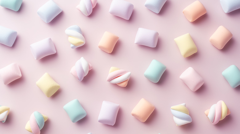 Multi-colored marshmallows