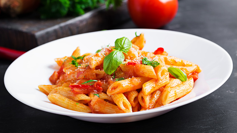 Penne all'arrabbiata with a silky sauce