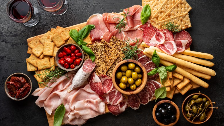 artfully arranged charcuterie board