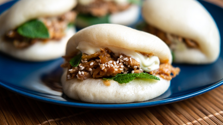Bao buns on a plate