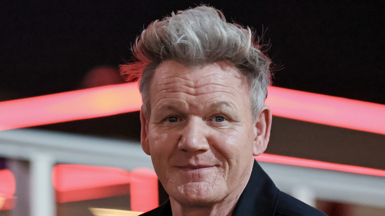 Close-up of Gordon Ramsay as he walks a red carpet