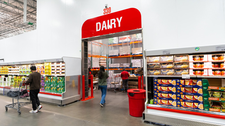 The dairy section of a Costco