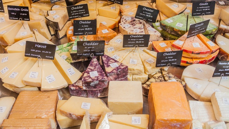 Cheese display in Denmark  