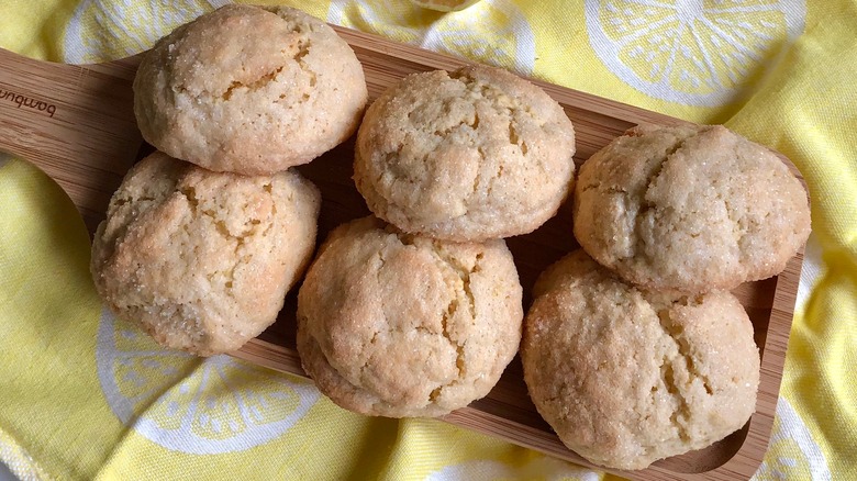 lemon ricotta cookies on a white plate