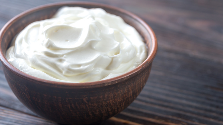 Bowl of thick yogurt
