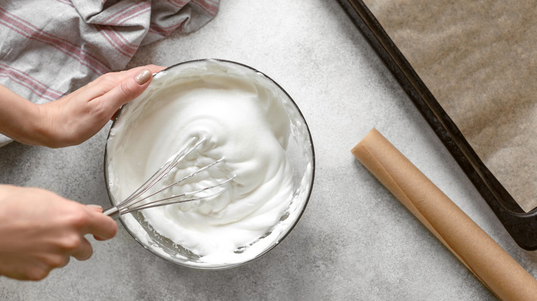 Whipping cream with whisk