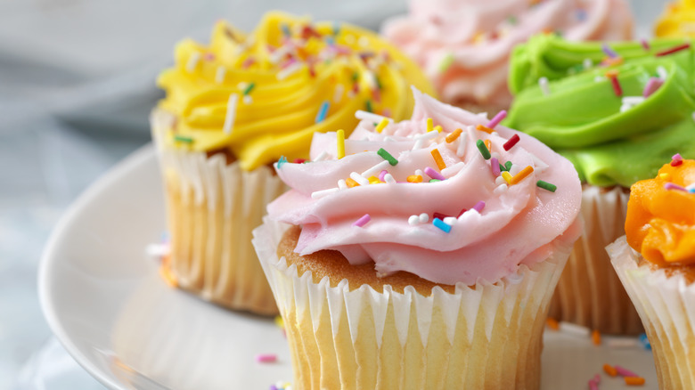 colorful cupcakes with sprinkles