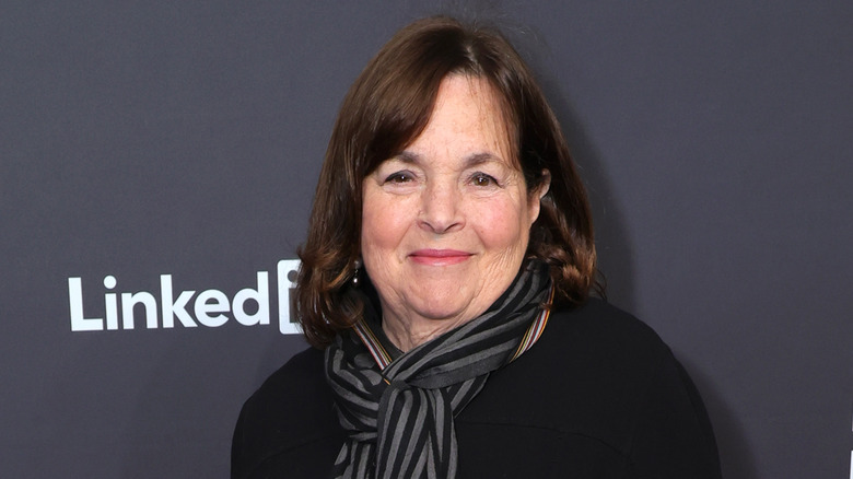 Ina Garten smiles wearing scarf