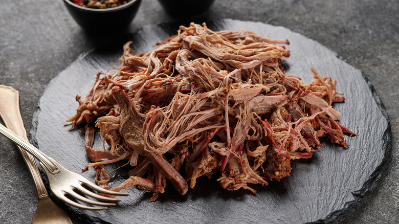 pulled pork on a plate