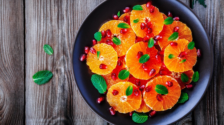 Orange citrus salad with herbs