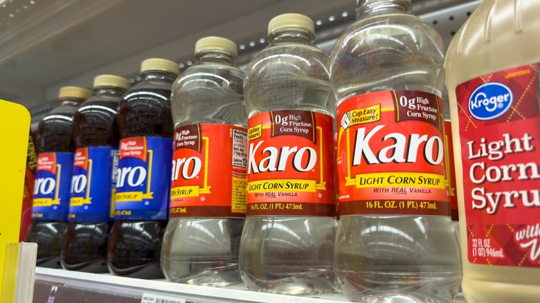 Bottles of Karo corn syrup