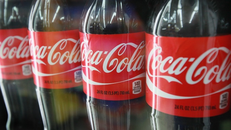Bottles of Coca-Cola