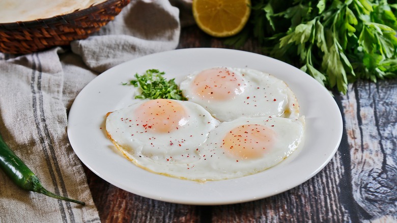 over-easy eggs
