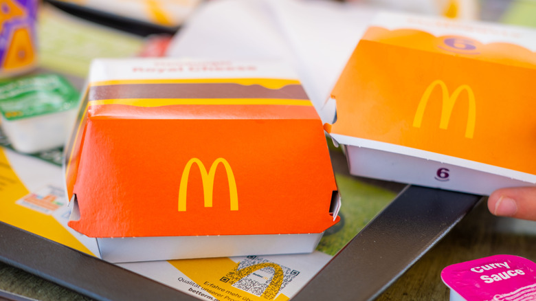 Two McDonald's burger boxes.
