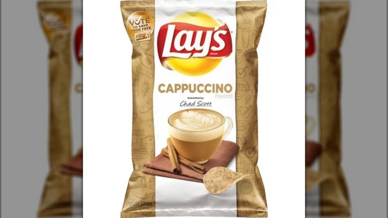 A bag of Lay's cappuccino flavored chips.