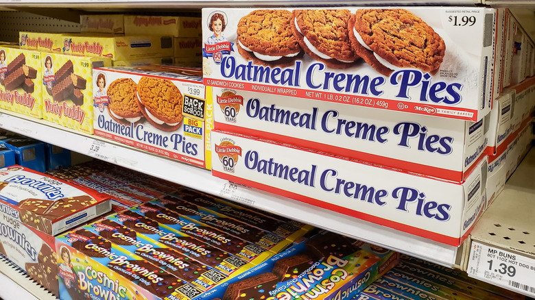 Little Debbie products on grocery store shelves