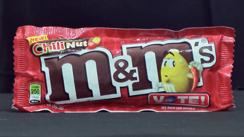 A bag of spicy Chili Nut M&Ms