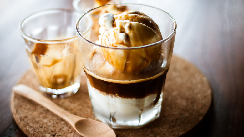 affogato in glass with spoon  Fried Inexperienced Tomato Sandwiches With Viscount St. Albans And Chutney Recipe intro 1686045098