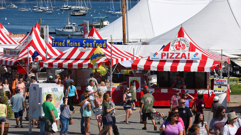 maine lobster festival -- people and tents