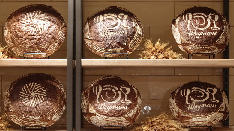 Bread imprinted with Wegmans logo