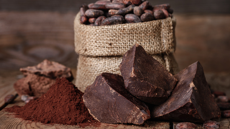 Blocks of unsweetened baking chocolate