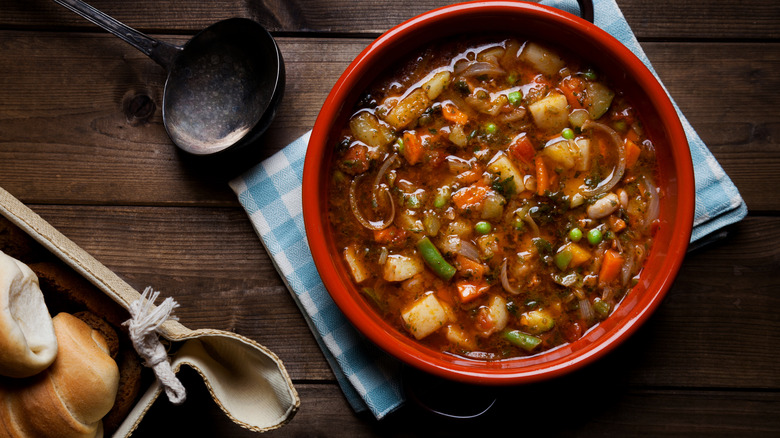 Bowl of minestrone soup