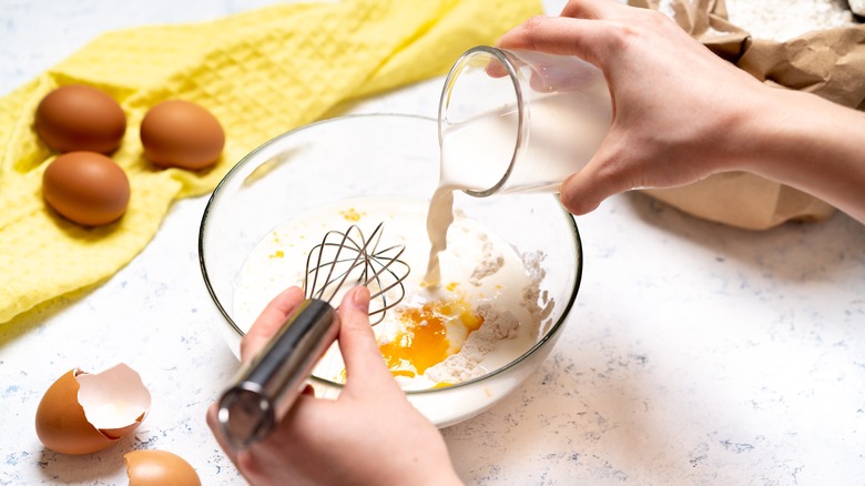Making pancake batter