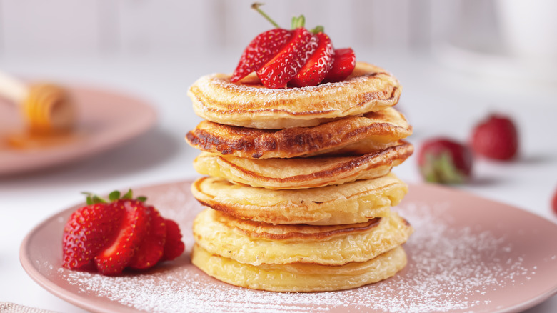 Stack of fluffy pancakes