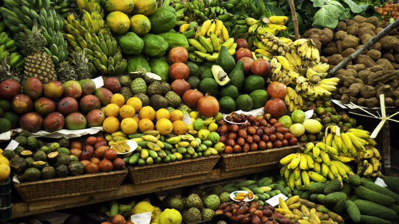 Summer fruits at a market