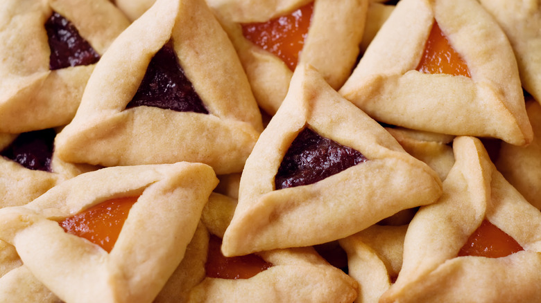 Apricot and prune hamantaschen cookies