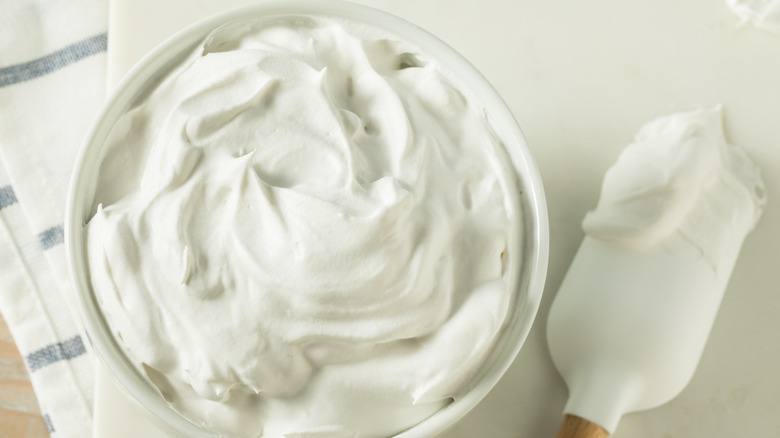 bowl of whipped cream