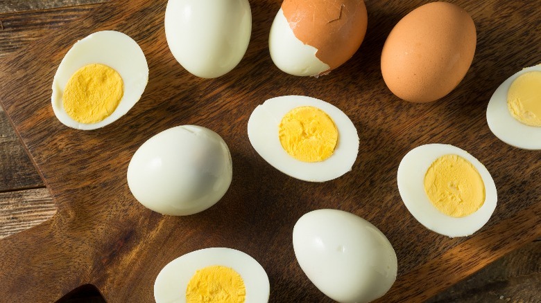 Hardboiled eggs out of shells