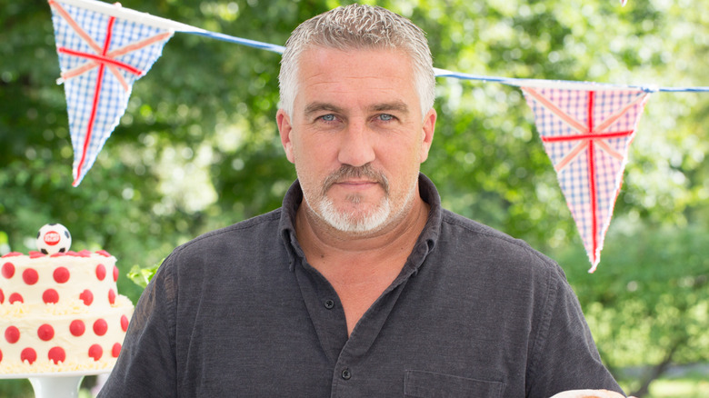 Paul Hollywood at football-themed garden party