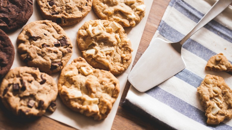 Assorted cookies on a tray