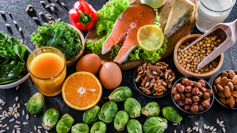 Various calcium-rich foods