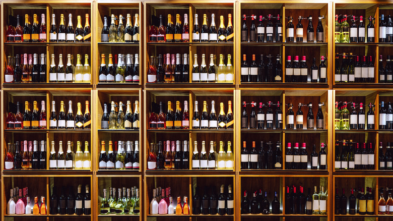 Various wine and Champagne bottles