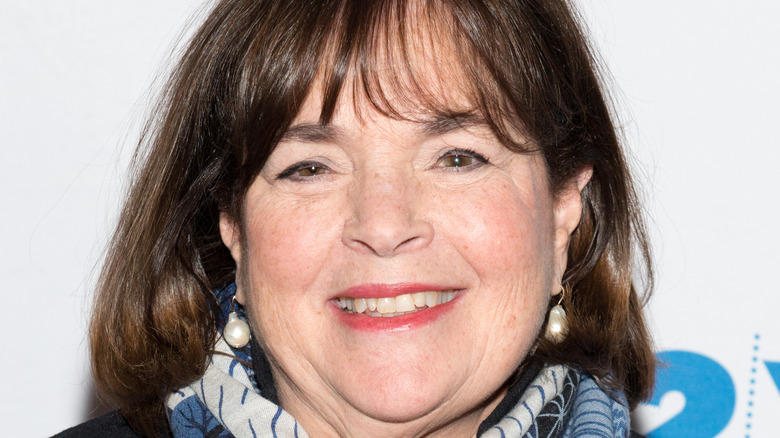 Ina Garten smiling in pearl earrings