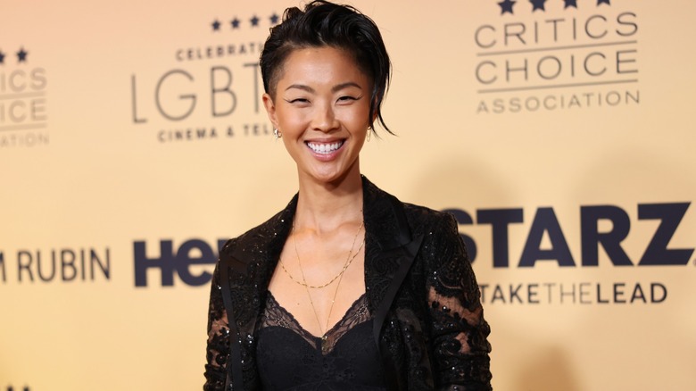 Kristen Kish posted in front of Starz Take The Lead x Celebrating LGBTQ Cinema & Television x Critics Choice Association step and repeat