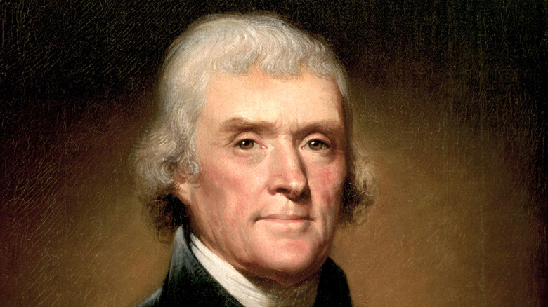 Illustrated portrait of U.S. President Thomas Jefferson