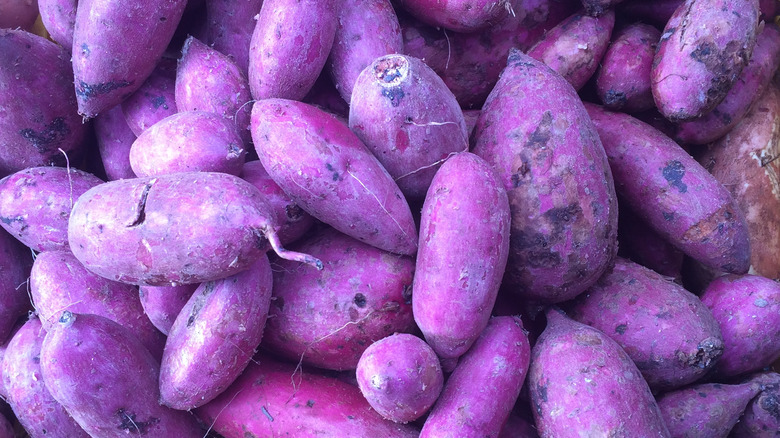 ube purple yams stacked